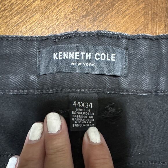 Kenneth Cole Men’s 44x34 Black Tapered Fit Stretch Denim Jeans - Picture 6 of 8